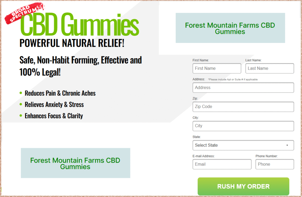 Forest Mountain Farms CBD Gummies Order